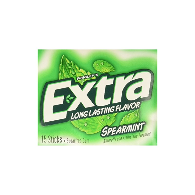 Extra Sugar Free Gum, Spearmint, 15 Stick (pack of 20)