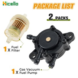 Hicello Gas Vacuum Fuel Pump & Filter Replacement for Kohler 17HP-25HP Briggs and Stratton/John Deere/Kawasaki/Yamaha Small Engine Lawn Mower Tractor Replace# 491922 691034 808492 808656 16700-Z0J-003