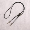 AZORA Western Bolo Tie Men Cowboy Raven Skull Leather Necktie