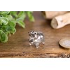 redchocol8® Tiny Handmade Little Glass Hippopotamus Grey Gloss Garden Decor