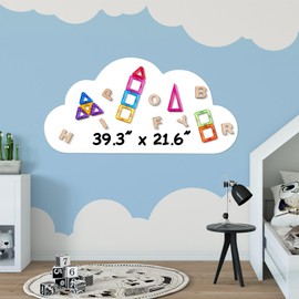 Zonon Cloud Magnetic Wallpaper Cloud Wall Decals 39.3" x 21.6" Self Adhesive Magnetic Wall Decal Chalkboard for Peel and Stick Chalk Board Wallpaper Stickers for Playroom Home Decor