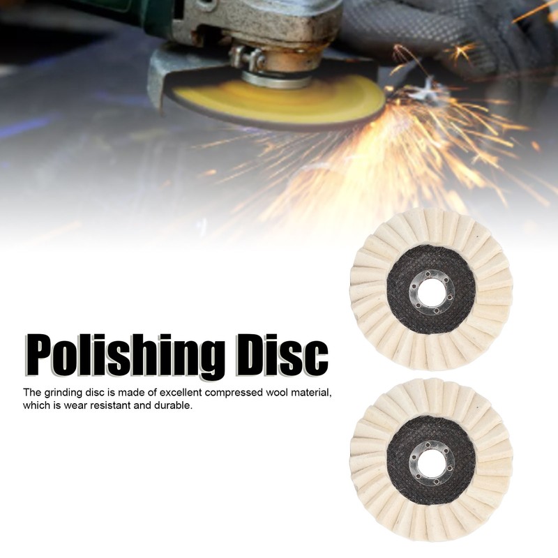 2Pcs 5in Grinding Disc Wave Shape Wool Felt Polishing Wheel