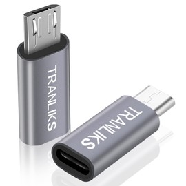 TRANLIKS 2 Pack Micro USB to Lighting, Lighting Female to Micro USB Male Adapter for Charging and Data Sync - Grey
