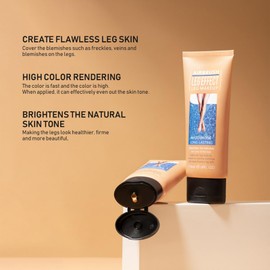 Leg Makeup To Cover Veins, Self Tanning Lotion, Gradual Tan Moisturiser, Body Makeup, Skin Firming Body Cream | Lightweight, Waterproof Formula | Long-Lasting Tan & Even Skin Tone (Fairest Glow, 01)