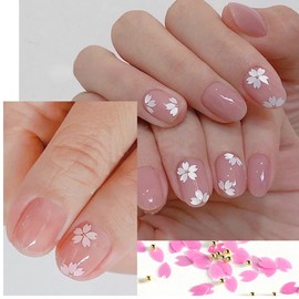 Flower Petals Glitter Nail Art Sequins, Mixed Floral Nail Flakes Beads Rhinestone Nail Art Design, 3D Flowers Acrylic Nails Supplies for Women Girls Manicure Charms Decorations, Flower Nail Art Tips