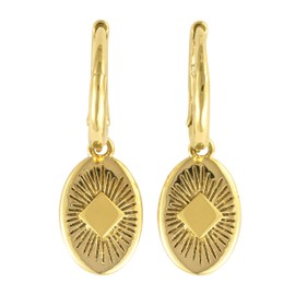 Demdaco Women's Everyday Fashion Huggie Hoop Earrings, 7mm Gold-Plated, Sunburst, 7mm, Metal, No Gemstone