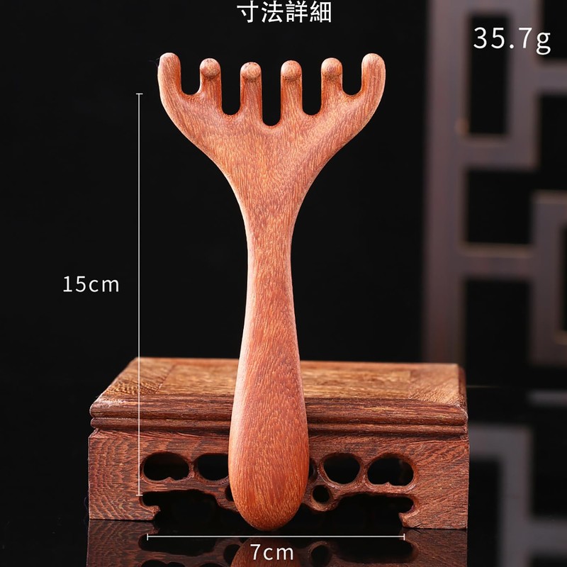 LeTradeJP Sandalwood Comb, Half Moon Comb, Scalp Massage, Premium Natural