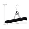 Relaxdays Trouser Hangers Set of 5 Wooden Gentle Non-Slip Velvet