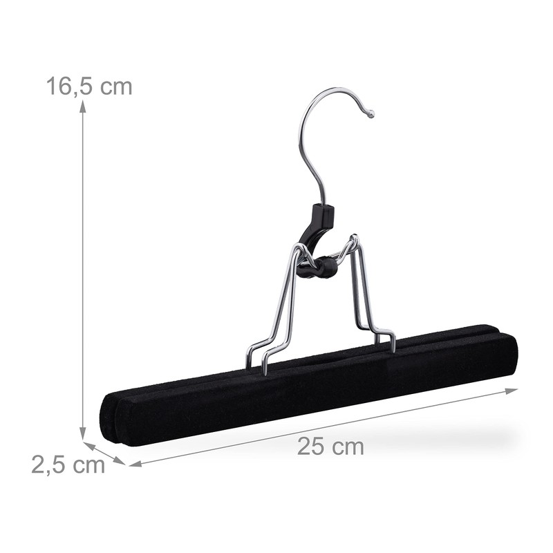 Relaxdays Trouser Hangers Set of 5 Wooden Gentle Non-Slip Velvet