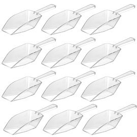 72-Mini Clear Acrylic Plastic Scoops for Candy - Ice Cream Bar, Jars, Containers, Coffee, Flour, Dessert Toppings, Buffets, Kitchen, Weddings, Parties & Concessions, Candy Buffet, 5.5" Candy Scoops