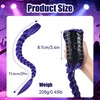 MORTICIA Long Purple Braided Ponytail Hair Accessory, 29 in Clip-On