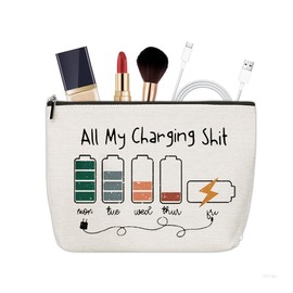 Charging Travel Makeup Bags for Women Charger Cosmetic Bag Electronics Bags Organizer Toiletry Pouch for Women Christmas Birthday Gifts for Girls Charging Cable Organiser Bag Pouches