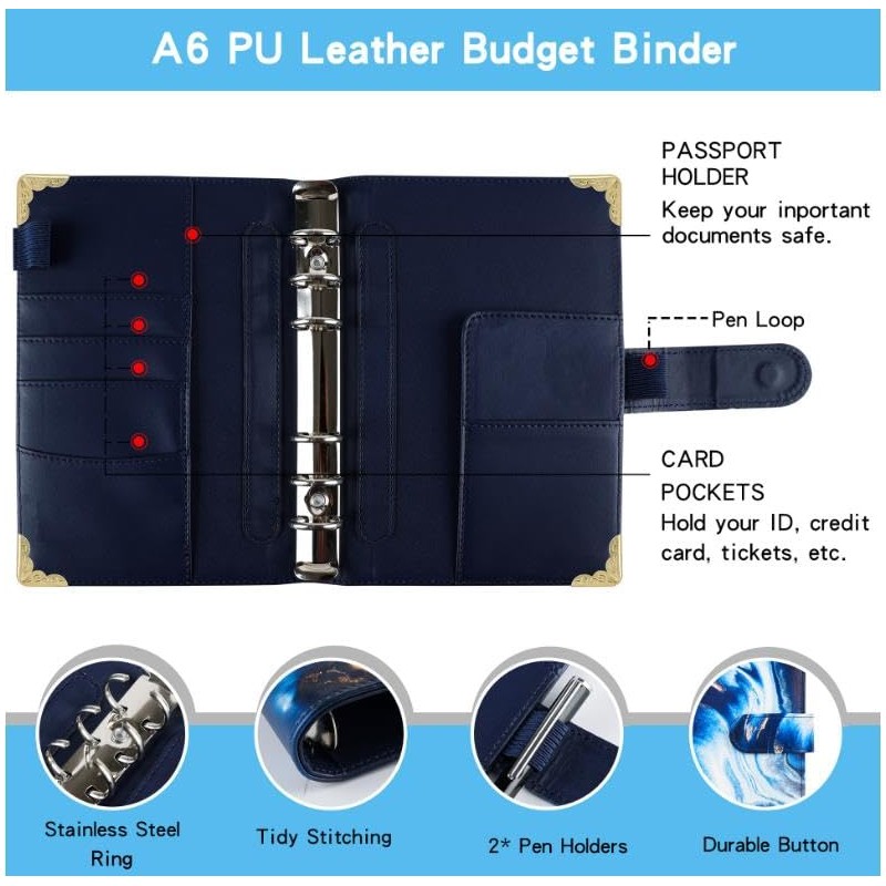 Ink A6 Ring Binder Budget Book Colour Image Printing Notebook