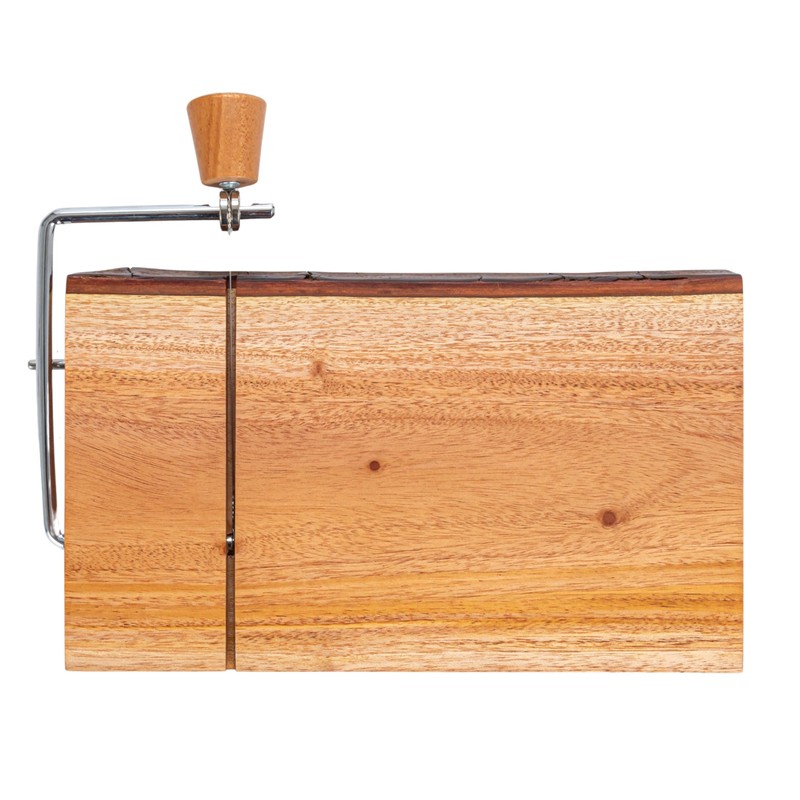 Creative Co-Op, Natural Wood and Metal Cheese Slicer with Bark