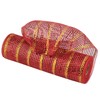 MEEDEE 10 Inch Mesh Ribbon Red and Gold Christmas Deco