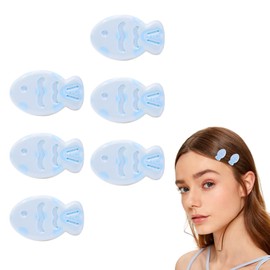 6 Pcs Glossy White Snap Hair Clips Blue Polka Dot Little Fish Design Headdress Barrettes Accessories Cute Resin Hairpin Decoration for Women Hair Styling Gifts
