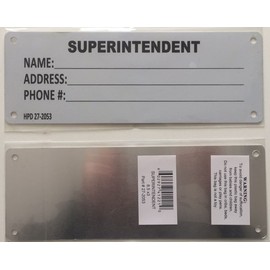 NYC hpd Superintendent Notice sign (Post janitor name/address)