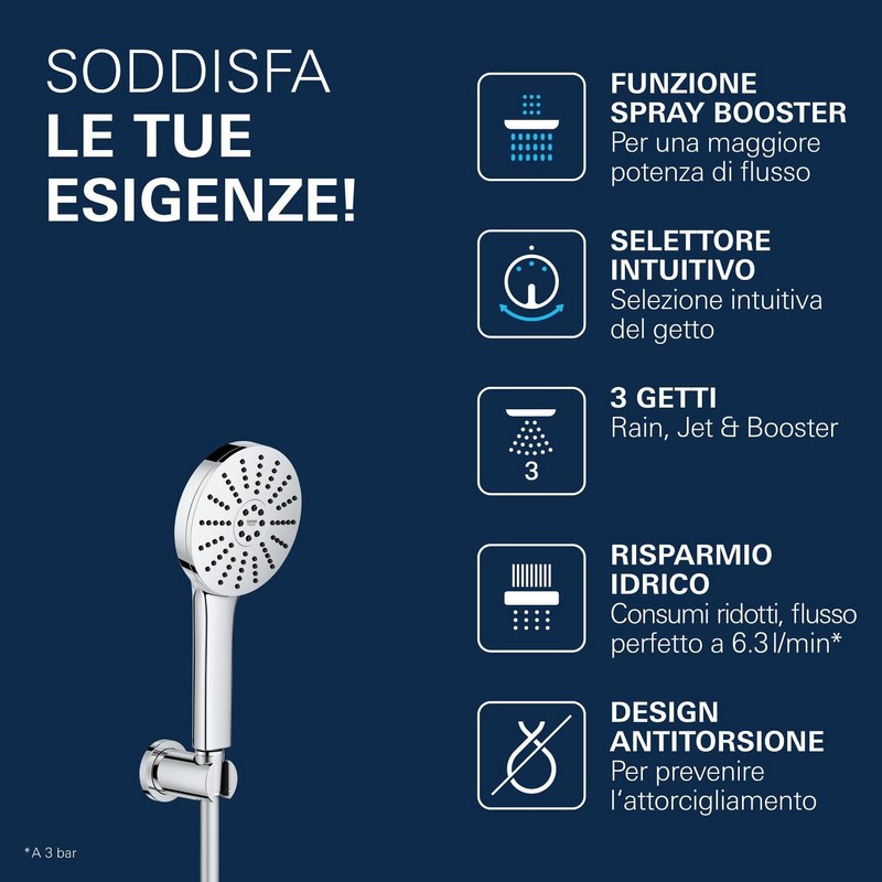 GROHE Vitalio Joy+ 120 Set Doccia con doccetta a mano