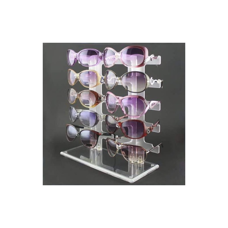 POFET Acrylic 10 Pairs Sunglasses Organizer Double Row Sunglasses Rack