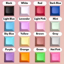 4 Key Mechanical Keyboard Keychain - Keycap Color: Hot Pink, Base Color: White, Keyswitch Type: Creamy