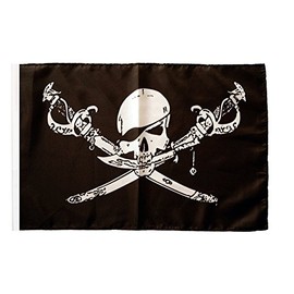 Flaggenfritze® Pirate Flag with Sabre 30 x 45 cm