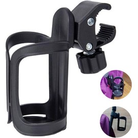 WADY Soporte para Botella de Agua para Bicicleta 2 Portavasos para Cochecito Portavasos de Moto Soporte Universal para Bebidas para Cochecito Portabotellas para Bicicletas y Trolleys (Negro)