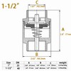 Brass 1-1/2" Female Check Valve, Spring-Loaded Quiet Check Valves Prevents