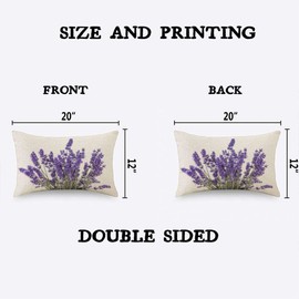 TKS MITLAN Lavender Flowers Throw Pillow Case Cushion Cover Purple Blooming Flower Linen Couch Bed Sofa Car Waist Cushion Cover 12 x 20 inch
