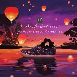 UIN Women's Slip ons Travel Shoes Casual Painted Canvas Walking Flats Pray for Goodness (41)