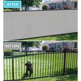 COARBOR 6' x 102' Fence Privacy Screen Heavy Duty Windscreen Fencing Mesh Shade Net Cover for Outdoor Wall Backyard Patio Deck and Porch, Light Gray