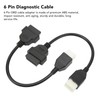 2PCS 6 Pin OBD‑OBD2 Motorcycle Diagnostic Scanner Cable Replacement for