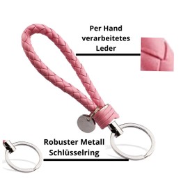 Key Fob | Key Pendant Organiser | Leather Stainless Steel Jewellery Pendant | Women & Men | Keyring Car, Leather