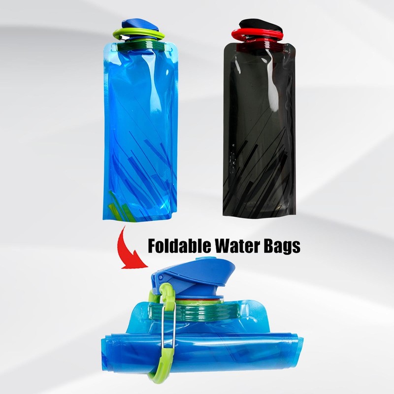 MUNSKT 2 Piece 700ML Foldable Water Bottles, Flexible Foldable Reusable