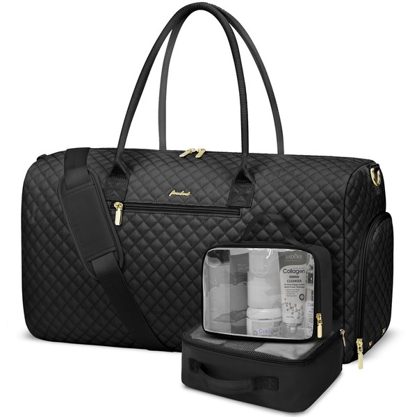 Weekender Travel Duffle Bag for Women: Overnight Bags with Shoe