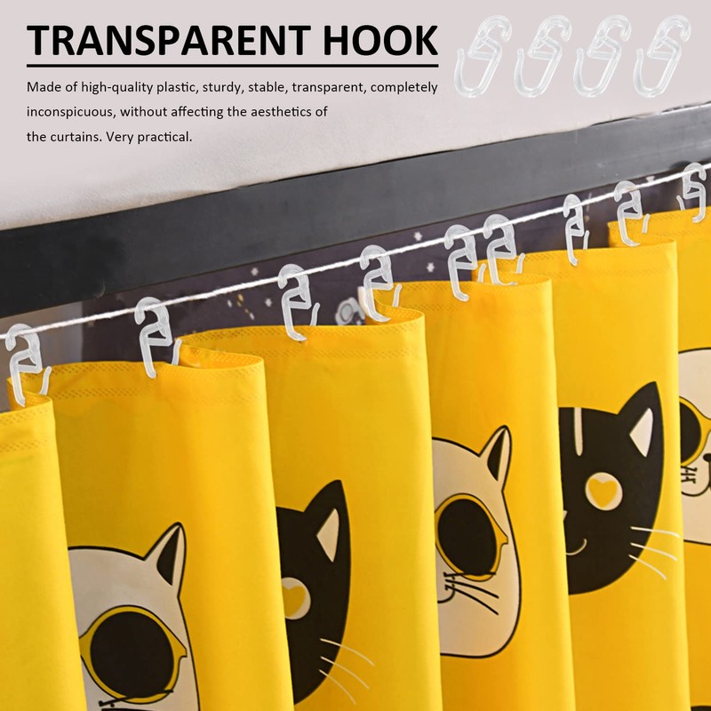 Transparent Curtain Hooks, Plastic Hooks, Curtain Hooks, Shower Curtain Hooks,