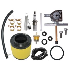 TRX 250 Carburetor Fits for Honda TRX 250 Recon 250 TRX250TE TRX250TM 1997-2001 2002-2007 with Fuel Tank Petcock Valve& Air Filter & Spark Plug