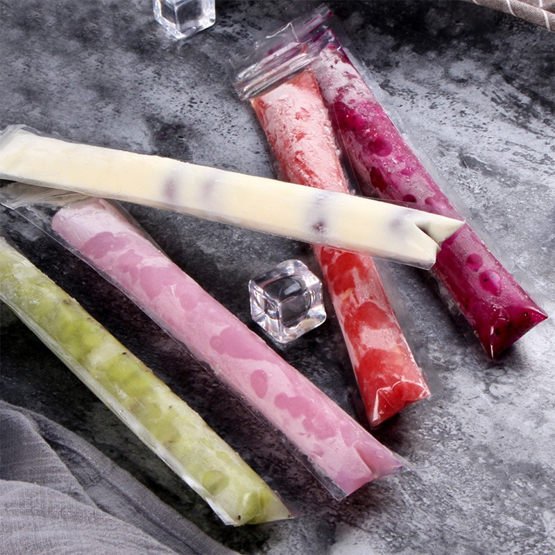100pcs/Pack Plastic Sicles Freezer Bags Ice Cream Making Mould DIY
