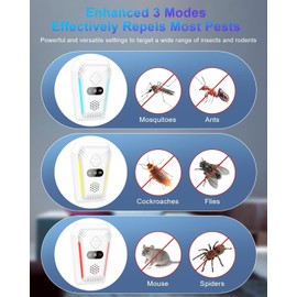 2026 Strongest Mouse Deterrent Plug in (4PCS), Ultrasonic Pest Repeller Indoor - Covers 1600 sq ft - 3 Modes - Pest Repellent Control for Mice, Rats, Spiders, Ants, Cockroaches (Ceramic White)