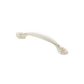 HUHUIAOH Modern Style Zinc Alloy Handle, Solid Ivory White Gold Edge Handle Wardrobe Bedside Cabinet Tv Cabinet Dressing Table Drawer Handle Hardware Furniture 2-Pack (E, 96mm(3-3/4in))