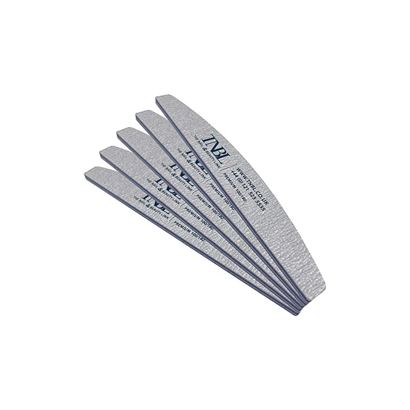 TNBL Nail File Premium Quality (100/180 Grit Half Moon Zebra)