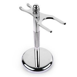 QSHAVE Deluxe Chrome Safety Razor and Brush Stand Holder Fit All Your Shaving Accessories