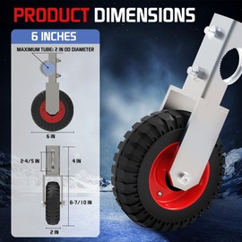 USCaster Gate Wheel 6inch Under Mount Farm Gate Caster for Chain Link Fence Sliding Gate Casters 330lb Capacity,Heavy Duty Tube Gate Caster with Spanner(2pack)