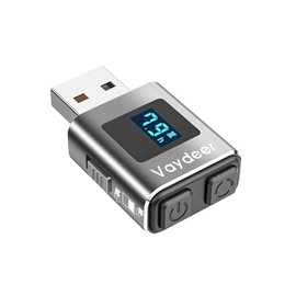 VAYDEER Mouse Mover for Home Office USB Mouse Jiggler [LED Display] [Timer Function] [Not Detectable] [Aluminium] Mini Mouse Mover PC Mouse Mover Automatic Mauswackler Lightweight Mouse Mover, Silver