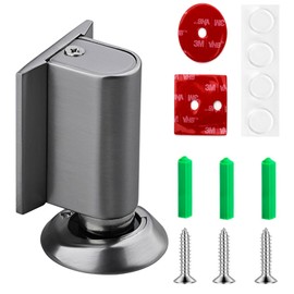 MYPOTO Magnetischer Türstopper, Magnetic Door Stopper, Fensterstopper Türschließer Ohne Bohrent Selbstklebend Schwer Türhalter, Türstopper Boden zum Kleben für Zuhause (Grau)