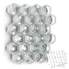 Homazing Set of 24 Hexagon Glass Spice Jars with Shaker