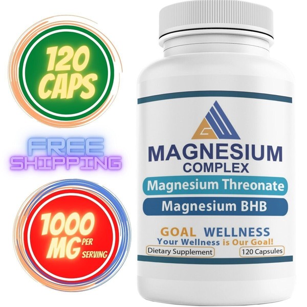 Goal Wellness Magnesium Threonate 1000Mg & Magnesium BHB 2000Mg Per