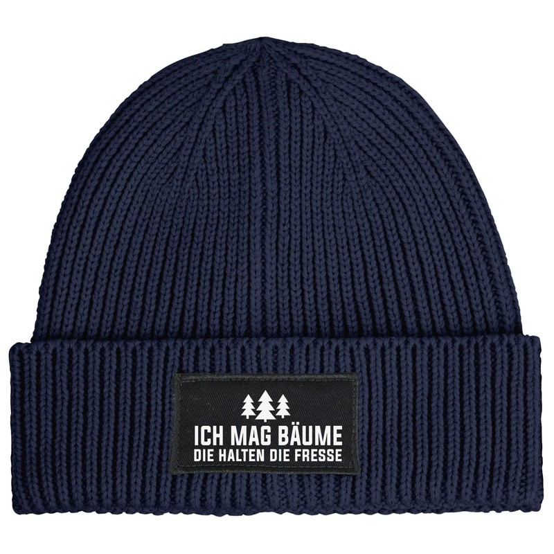 MoonWorks® Women's Beanie with Patch Knitted Hat with Saying Ich