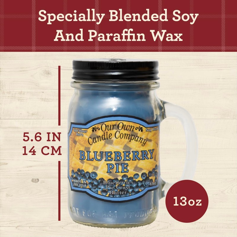 Our Own Candle Company, Blueberry Pie Scented Mason Jar Candle,
