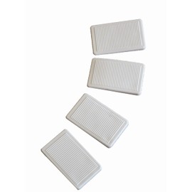 4 x fiXte Furniture Wedges Levellers Levelling Shims Soft Rubber Flexible Stackable Wedges in White