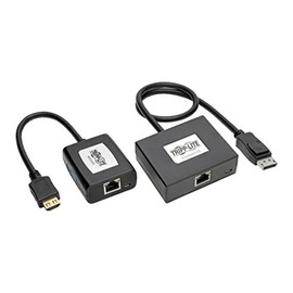 Tripp Lite DisplayPort to HDMI over Cat5/6 Active Extender Kit, Pigtail-Style Transmitter & Receiver, Video/Audio, 1080/60p, Up to 150ft. (B150-1A1-HDMI),Black
